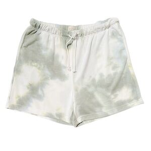 Melloday Pull-On High Rise Tie Dye Shorts Ivory Sage